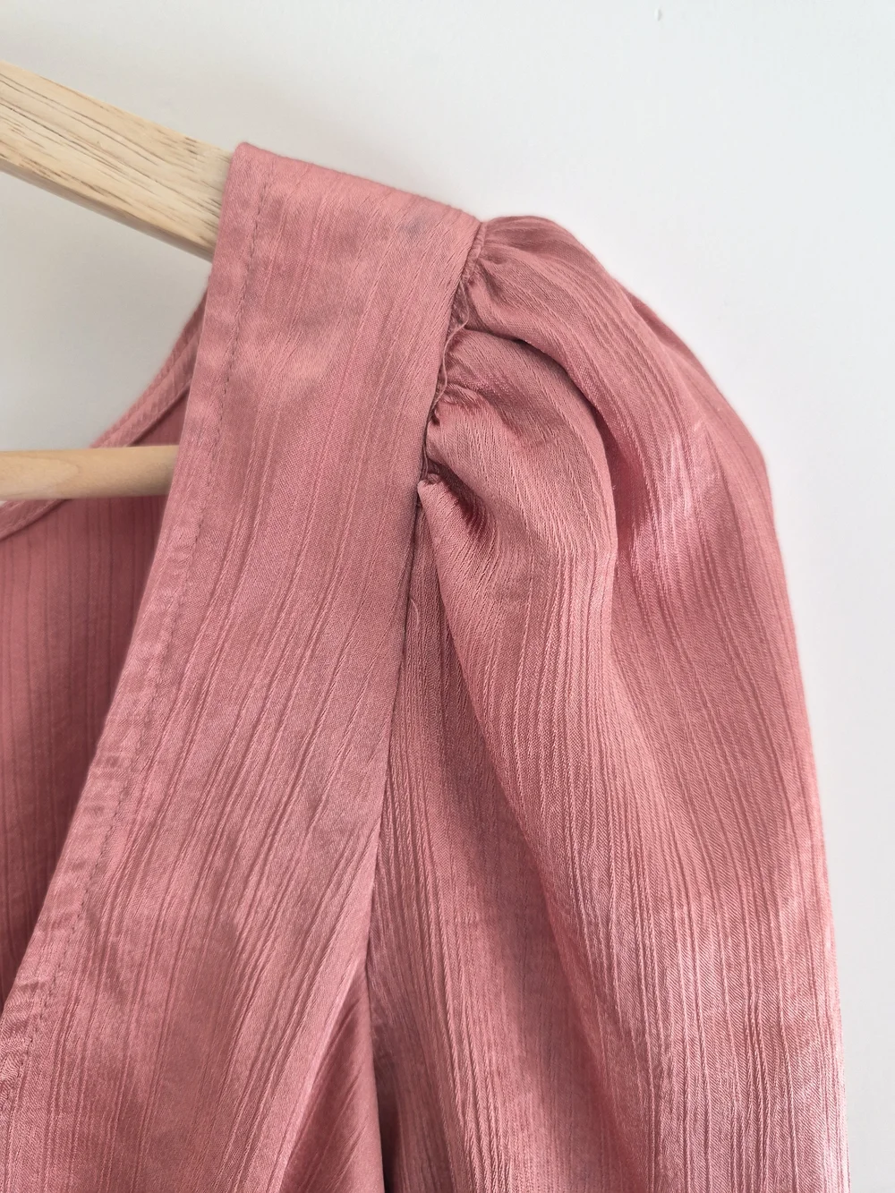 Free People Dusty Rose Smocked Waist Long Sleeve Top Size S